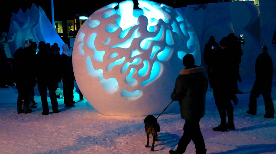 Ecosphere 2009 by Laila Kolostyák. Snow sculpture, Hovden, Norway